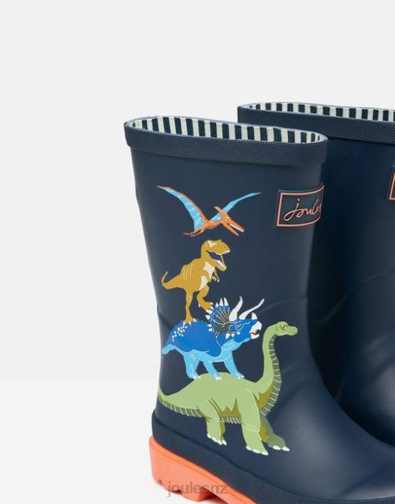 DINOSAUR FRENCH NAVY Printed Wellies Boys Footwear Joules 2LLH388