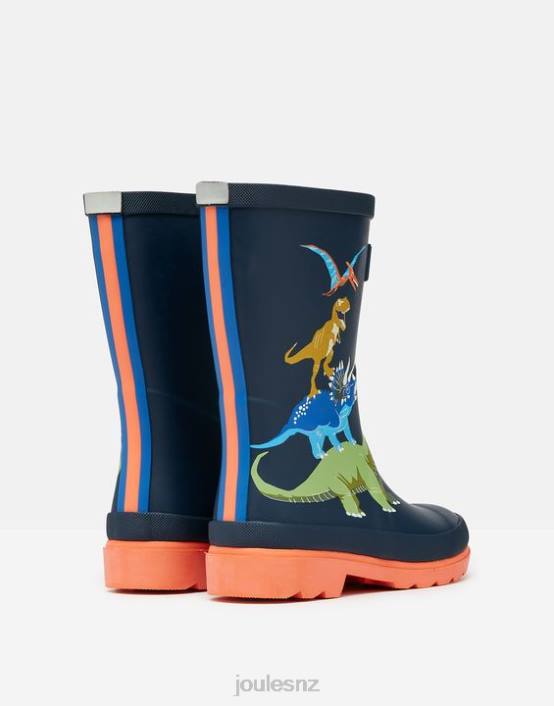 DINOSAUR FRENCH NAVY Printed Wellies Boys Footwear Joules 2LLH388