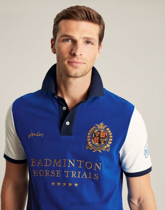 BLUE Badminton Polo Shirt Men Apparel Joules 2LLH176