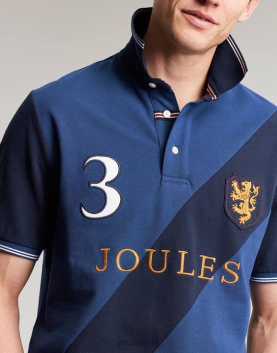 DEEP BLUE Embellished Polo Shirt Men Apparel Joules 2LLH216