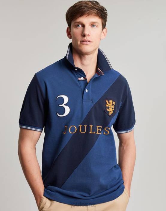 DEEP BLUE Embellished Polo Shirt Men Apparel Joules 2LLH216