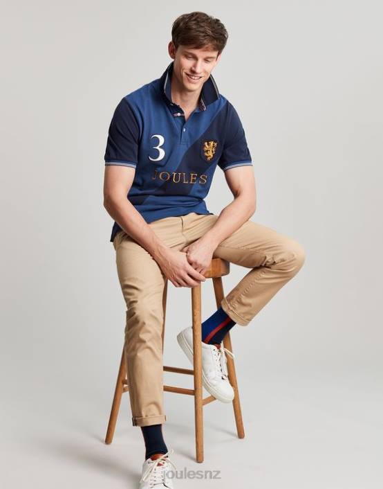 DEEP BLUE Embellished Polo Shirt Men Apparel Joules 2LLH216
