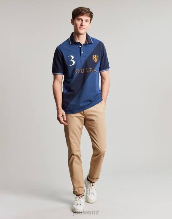 DEEP BLUE Embellished Polo Shirt Men Apparel Joules 2LLH216