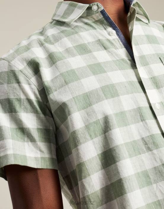 GREEN GINGHAM Breaker Linen Shirt Men Apparel Joules 2LLH175