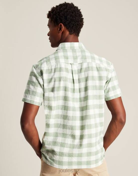 GREEN GINGHAM Breaker Linen Shirt Men Apparel Joules 2LLH175