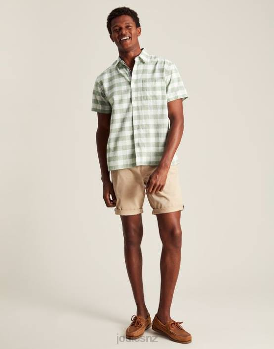 GREEN GINGHAM Breaker Linen Shirt Men Apparel Joules 2LLH175
