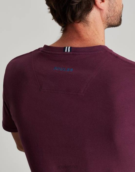 BURGUNDY Denton Jersey-T-Shirt Men Apparel Joules 2LLH251