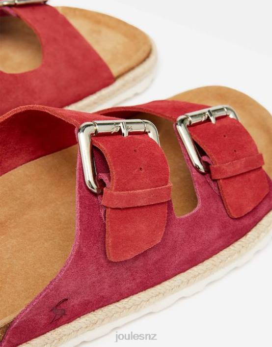PINK MULTI Lucinda Suede Buckle Sliders Women Footwear Joules 2LLH143