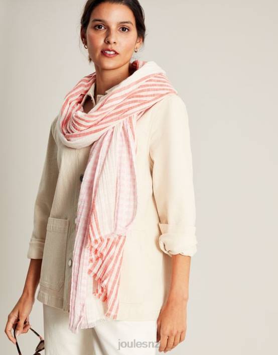MULTI PINK Orla Texture Scarf Women Accessories Joules 2LLH83