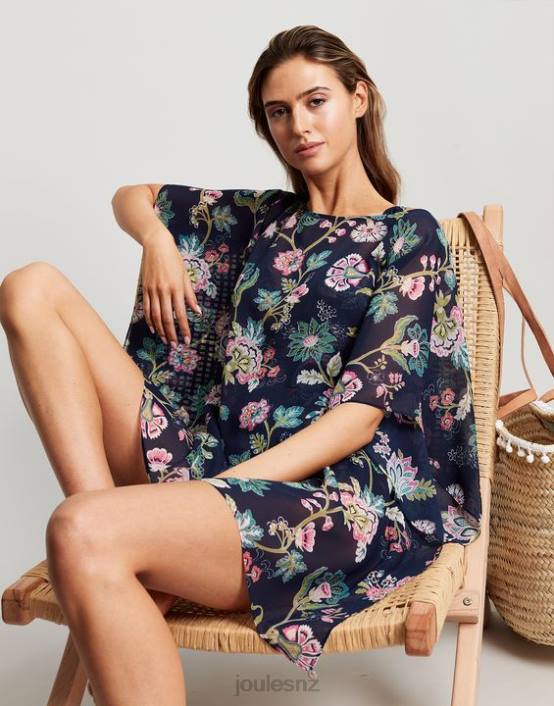 NAVY FLORAL Rosanna Cover Up Women Apparel Joules 2LLH133