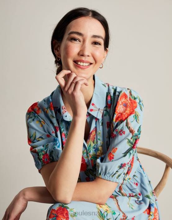 BLUE FLORAL Amberly Shirt Dress Women Apparel Joules 2LLH12