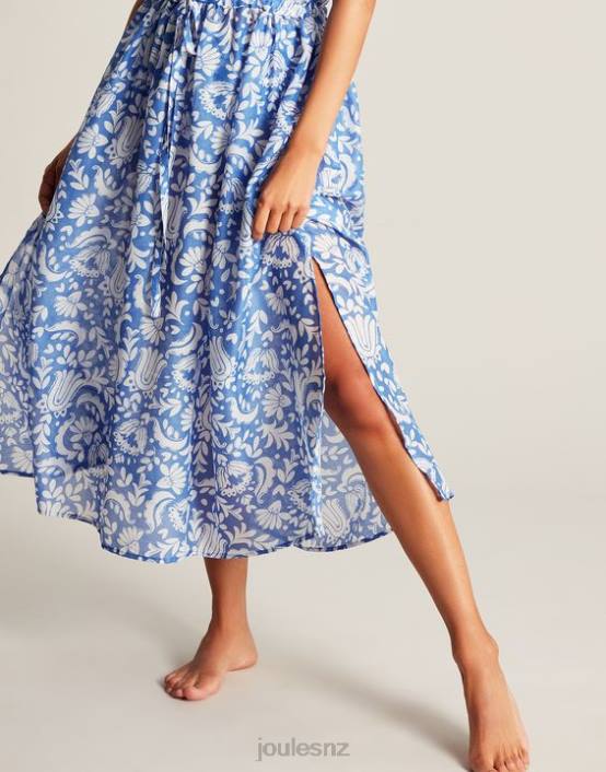 BLUE FLORAL Brooke Beach Dress Women Apparel Joules 2LLH4
