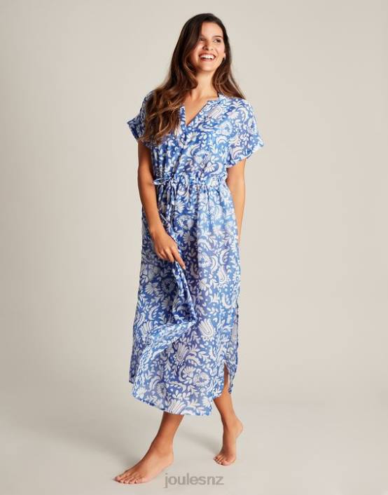 BLUE FLORAL Brooke Beach Dress Women Apparel Joules 2LLH4