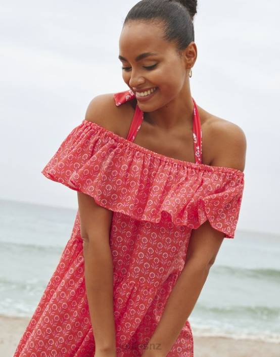 FLORAL PINK Fern Beach Dress Women Apparel Joules 2LLH91