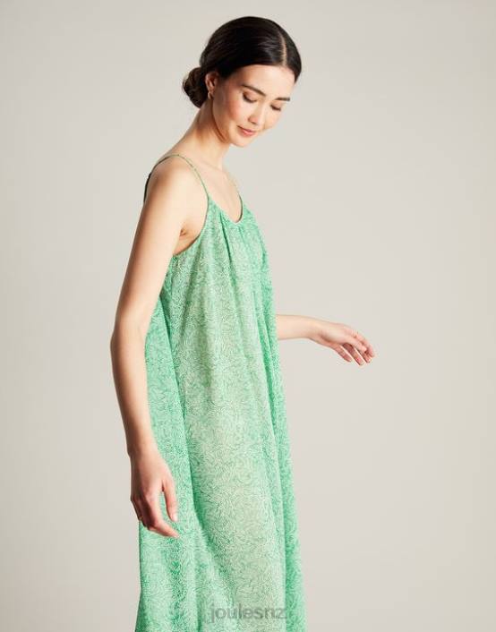 GREEN FLORAL Amanda Beach Dress Women Apparel Joules 2LLH93