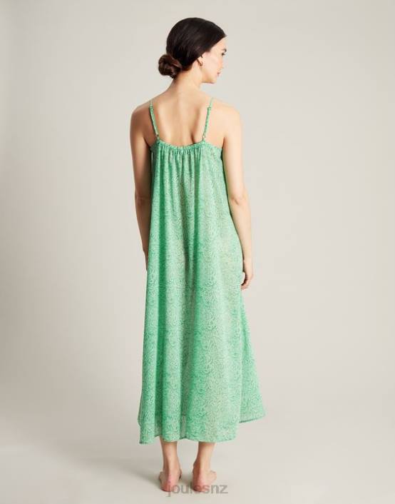 GREEN FLORAL Amanda Beach Dress Women Apparel Joules 2LLH93