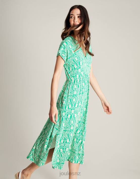GREEN FLORAL Nia Jersey Dress Women Apparel Joules 2LLH56