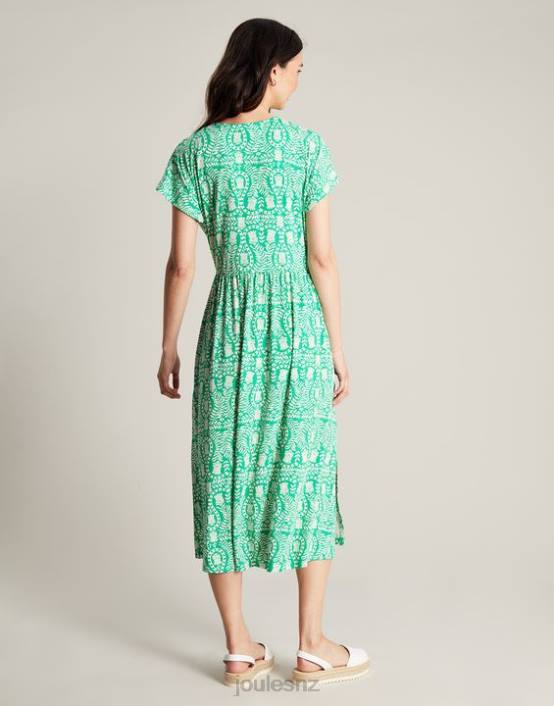GREEN FLORAL Nia Jersey Dress Women Apparel Joules 2LLH56
