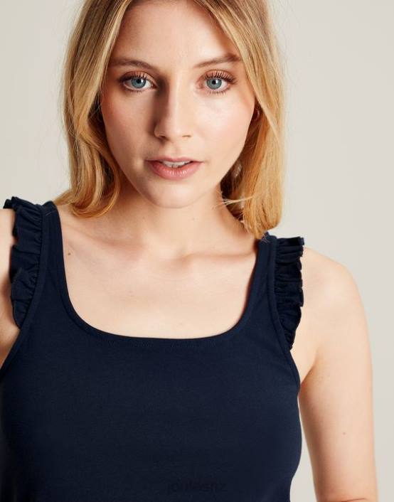 FRENCH NAVY Claire Frill Tank Women Apparel Joules 2LLH119