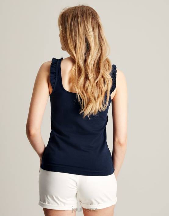 FRENCH NAVY Claire Frill Tank Women Apparel Joules 2LLH119