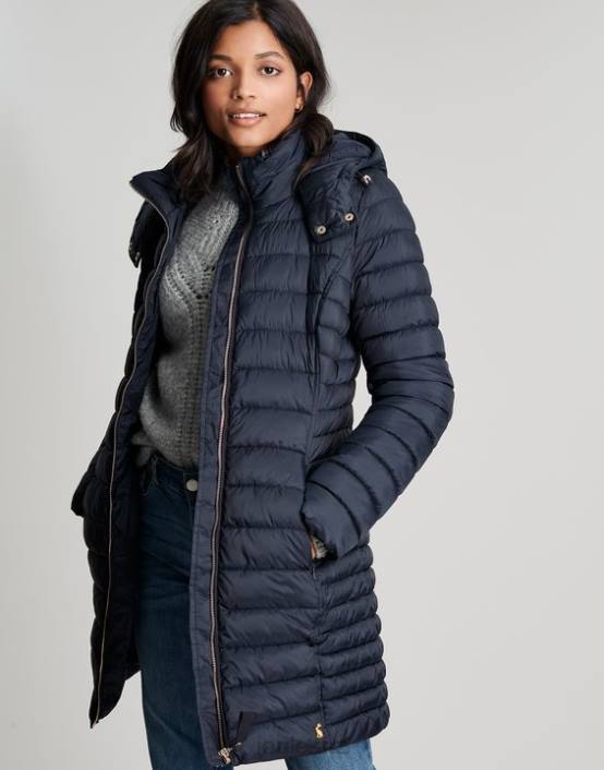 MARINE NAVY Canterbury Long Coat Women Apparel Joules 2LLH95