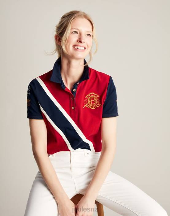 DARK RED Burghley Polo Shirt Women Apparel Joules 2LLH120