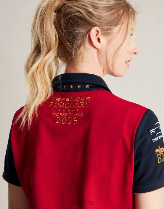 DARK RED Burghley Polo Shirt Women Apparel Joules 2LLH120