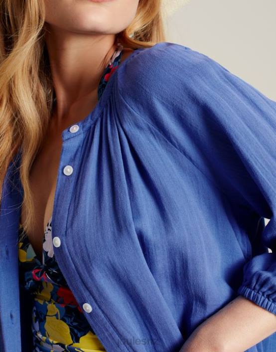 ETNBLU Calais Button Through Blouse Women Apparel Joules 2LLH121
