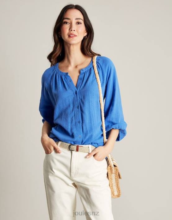 ETNBLU Calais Button Through Blouse Women Apparel Joules 2LLH121